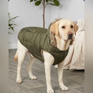 Title: New Frisco XL Quilted Dog Puffer Coat Army Green NWT
